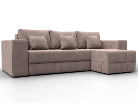 Диван угловой Лига-076 угол универсальный (ДСП/Пластик/Велюр/Бежевый) Лига Диванов 129847