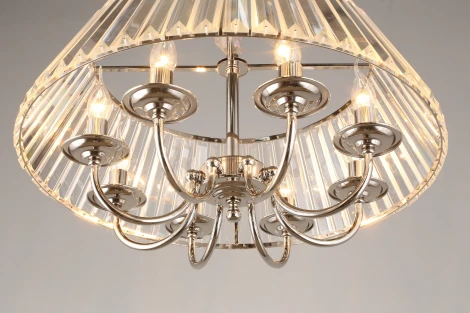 Подвесная люстра Aployt Lucretia APL.748.03.08 (220V, хрусталь, на цепи, свеча, круглые)