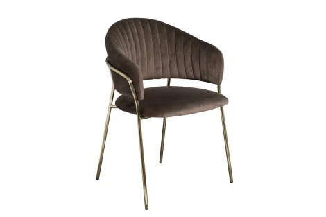 30C-12962 Стул обеденный велюр темно-коричневый 59*56*81см Garda Decor