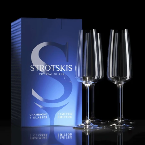 Хрустальные бокалы Dionys, шампанское (4 шт.) 0303/4 Strotskis