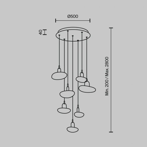 Подвесной светильник светодиодный с пультом с регулировкой цветовой температуры Modelux MODESTYLE MS.2326.7 BK