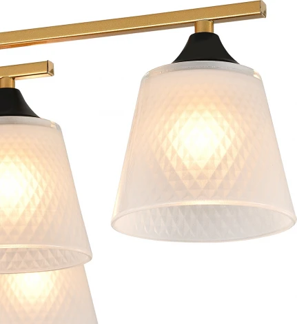 Потолочная люстра на штанге Escada Deutzia 2128/8P 8x40Вт E27, металл/стекло, шампань, белый матовый плафон (220V)