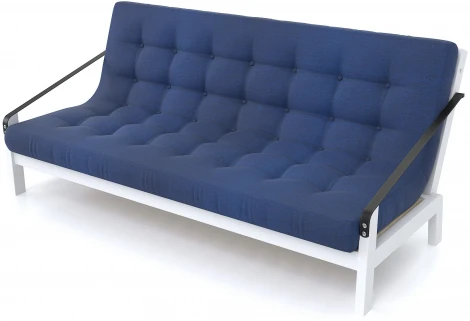 Диван Arsko Локи белая эмаль синяя рогожка