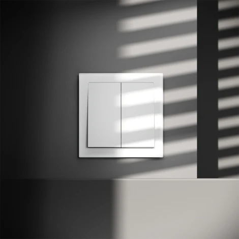 Выключатель с самовозвратом двухклавишный (белый матовый) Voltum S70 VLS020602