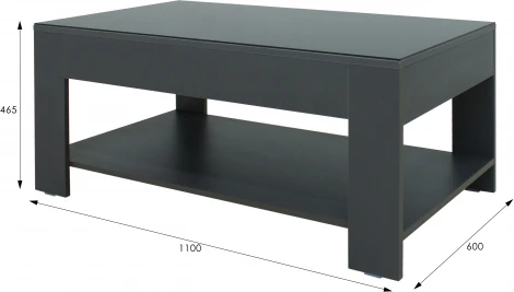 Стол журнальный BeautyStyle 26 графит темный U961/стекло черное от фабрики Mebelik