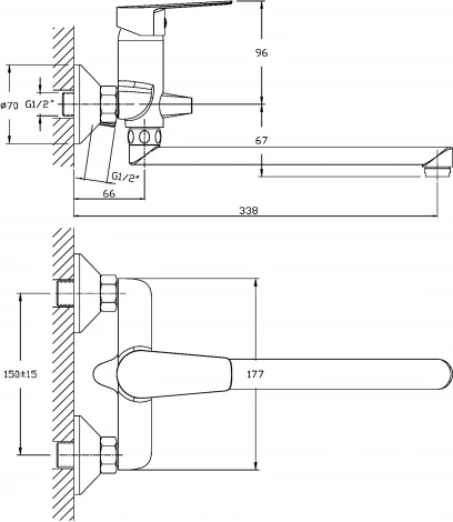 Смеситель Rush Disco DI6935-51 универсальный