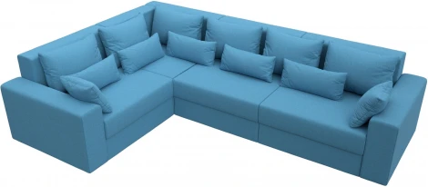Диван угловой Майами Long левый угол (Голубой/Рогожка) Лига Диванов арт.123488L