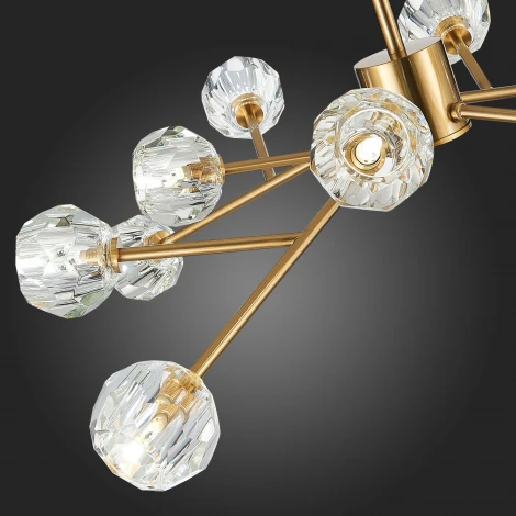Подвесная люстра на штанге ST Luce Romano SL1166.303.12 (220V, хрусталь, на цепи, шарики, молекулы)