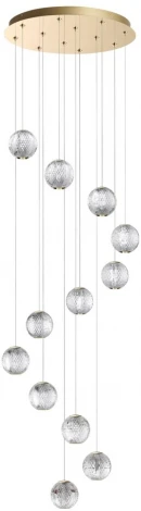 Подвесная люстра каскадная Odeon Light Crystal 5008/56L золотой/металл/акрил LED 56W 4000K 4651лм (220V, на проводе)