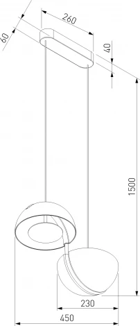 Подвесной светильник Eurosvet Emisfero 50083/2 LED золото (220V, на проводе)