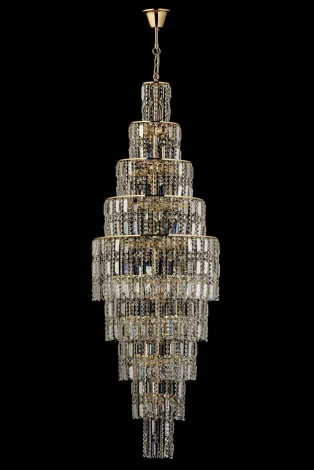Подвесная люстра каскадная Arti Lampadari Valencia E 1.10.50.501 G (220V, хрусталь)