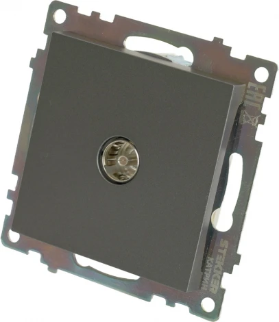 ТВ-розетка (графит) Stekker Катрин 49419