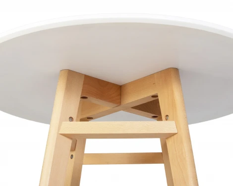 Стол обеденный ALBERT'80 (белая столешница, основание светлый бук)