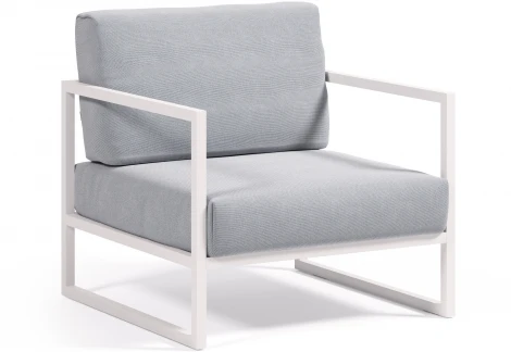 Кресло из ротанга La Forma (ex Julia Grup) Comova (Белый,Синий/ Металл,Алюминий,Пена,Искусственные волокна)