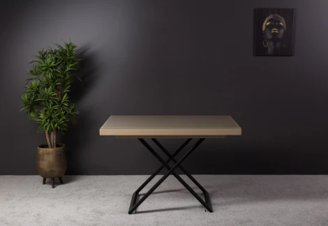 Стол трансформер Левмар Shift V41/S53 (капучино/черные опоры)