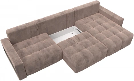 Диван угловой с полками Лига-053 НПБ Лонг Лига Диванов (Велюр) арт.128969