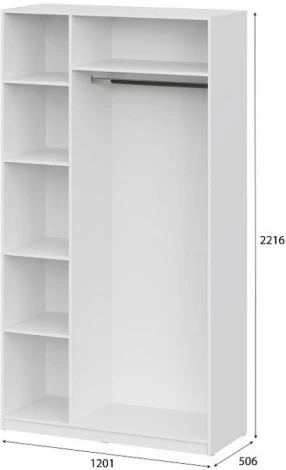 Шкаф Woodville Даиго трехстворчатый белый текстурный арт.593699