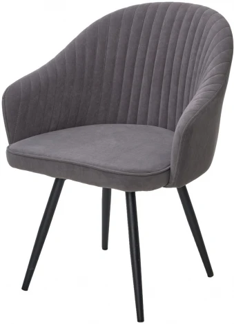 Стул AVIOR, 360 град. поворот. B28 Темно-серый, велюр / черный каркас, М-City