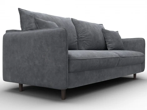 Диван прямой Лига-064 НПБ (ДСП/Дерево/Велюр/Темно-серый) Лига Диванов 129622
