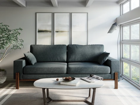 Диван Arsko прямой Хангель рогожка графитовая