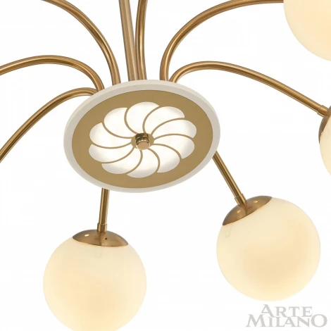 Потолочная люстра на штанге Arte Milano 271069/8 GD (220V, шарики)