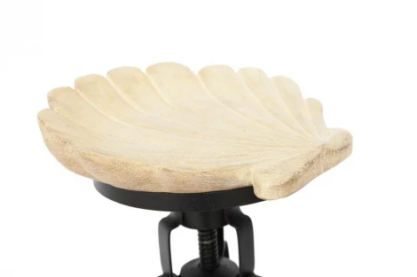 Стул Secret De Maison SHELL STOOL ( mod. MA-1678) натуральный/white wash +черный/black (дерево манго/металл)