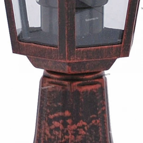 Столб уличный Horoz Erguvan, 1 плафон, медь с черным и прозрачным