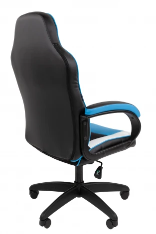 Кресло Chairman game 17 Россия экокожа черный/голубой/белый 7213492