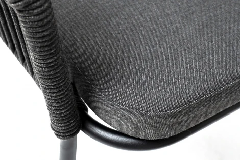 Обеденная группа на 4 персоны со стульями Лион темно-серый, круглый стол серый гранит 4SIS Лион LIO-CL4T1-5-SET D-gray