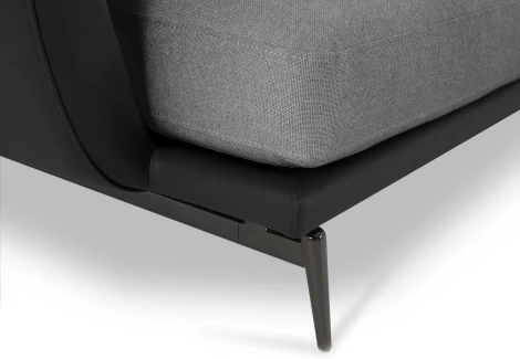 Диван Ispani угловой правый ОГОГО (арт.803471), (Ткань,Экокожа/Серый,Черный)