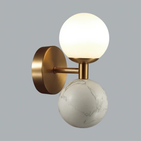 Бра Odeon Light Lolla 4359/6WL под латунь/металл/стекло/белый мрамор IP20 LED 1*6W 3000K 220V (шарики)