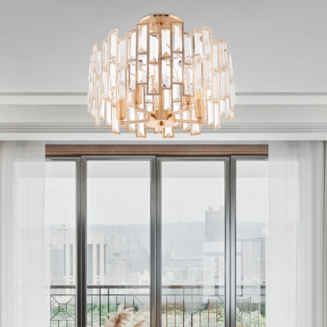 Потолочная люстра хрустальная на штанге Arte Milano Sorrento-3209 373209/5/80/390 GD (220V)