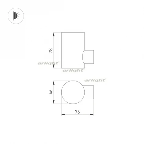 Архитектурная подсветка Arlight KT-RAY-WALL 034101 (LED, 24V, круглые, IP65)