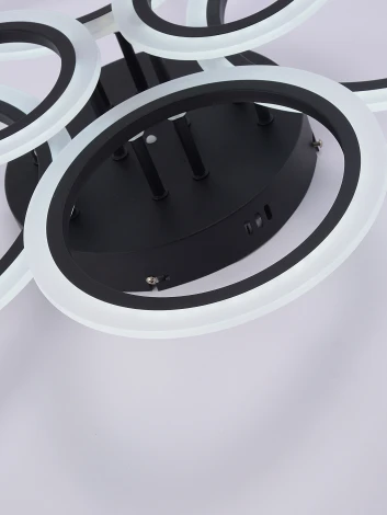 Потолочная люстра светодиодная с пультом ДУ 132W, черный, LED Natali Kovaltseva Home LED LAMPS 81440 (регулировка яркости, 220V, кольцо)