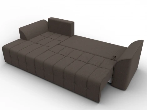 Диван угловой Лига-113 угол левый (ДСП,Рогожка/Коричневый) Лига Диванов 136703L