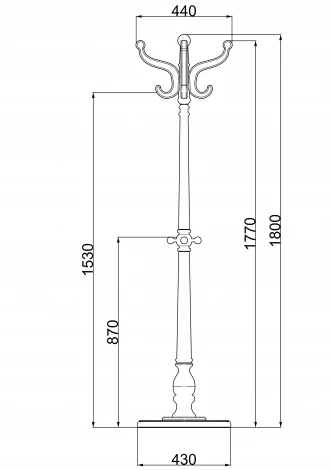 Вешалка напольная В 1Н белый Mebelik 009399