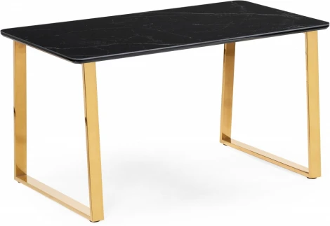 Кухонный стол Notta Селена 2 160х90 черный мрамор / золото (МДФ) арт.606408