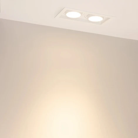 Встраиваемый светильник светодиодный MS-VORTEX-BUILT-S210x117-2x20W Warm3000 (WH-WH, 40 deg, 230V) (Arlight, IP20 Металл) 057763