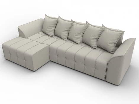 Диван угловой Лига-113 угол левый (ДСП,Рогожка/Бежевый) Лига Диванов 136702L