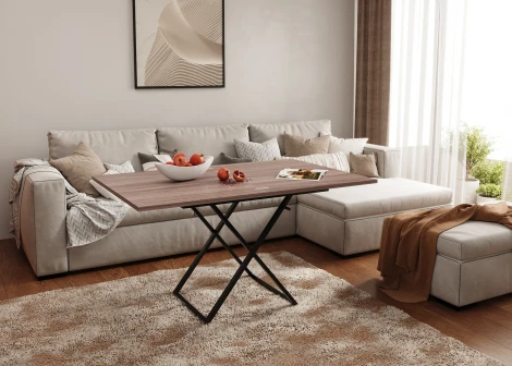 Стол трансформер 1, чёрный/шимо темный ГЗМИ Орфей 102143