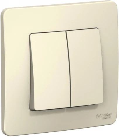 Выключатель встраиваемый двухклавишный (молочный) Systeme Electric Blanca BLNVS006502