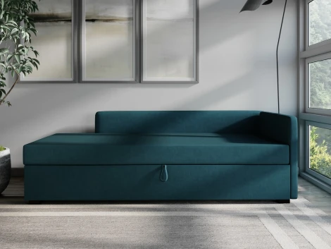 Диван-кровать Arsko Велес Угол правый велюр голубой