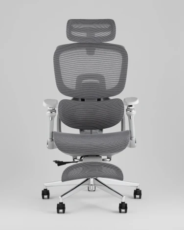 Кресло офисное TopChairs Prodigy с оттоманкой серый УТ000041698