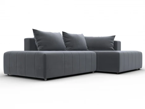 Диван угловой Лига-103 НПБ угол правый (ДСП,Брус,Фанера,Велюр/Серый) Лига Диванов 134817