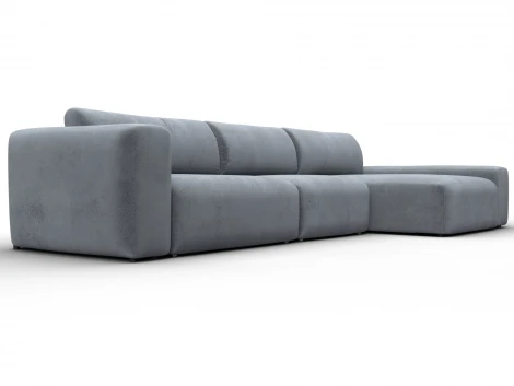 Диван угловой Лига-066 НПБ Лонг угол правый (ЛДСП,Фанера,Брус,Велюр/Серый) Лига Диванов 131228