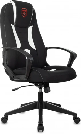 Кресло игровое Zombie 200 черный/белый ткань/эко.кожа крестов. пластик пластик черный
