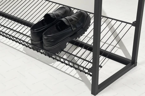 Обувница Крафт 2, цвет черный муар/белый Mebelson (арт.LMN-02.2342)