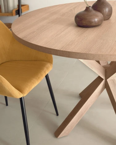 Обеденный стул La Forma (ex Julia Grup) Konna (Желтый,Горчичный/ Сталь,Фанера,Пена,Металл,Пенополиуретан)