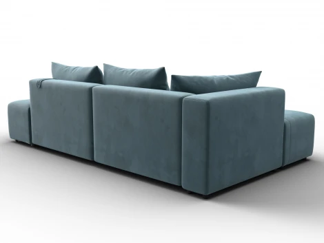 Диван угловой Лига-103 НПБ угол левый (ДСП,Брус,Фанера,Велюр/Бирюзовый) Лига Диванов 134815L