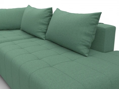 Диван угловой Лига-103 НПБ угол левый (ДСП,Брус,Фанера,Рогожка/Зеленый) Лига Диванов 134813L